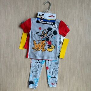🆕 Disney 4-Piece 100% Cotton Pajamas Set